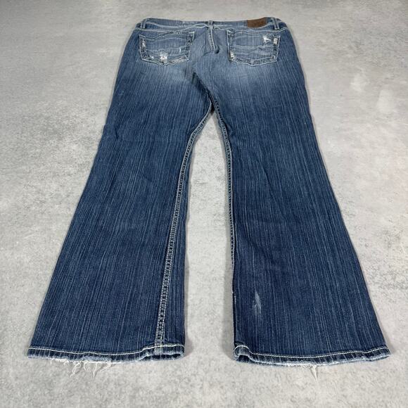 BKE Bootcut Jeans Blue Distressed Denim Faded Wash Stretch Culture - Size: 34S - Picture 10 of 10